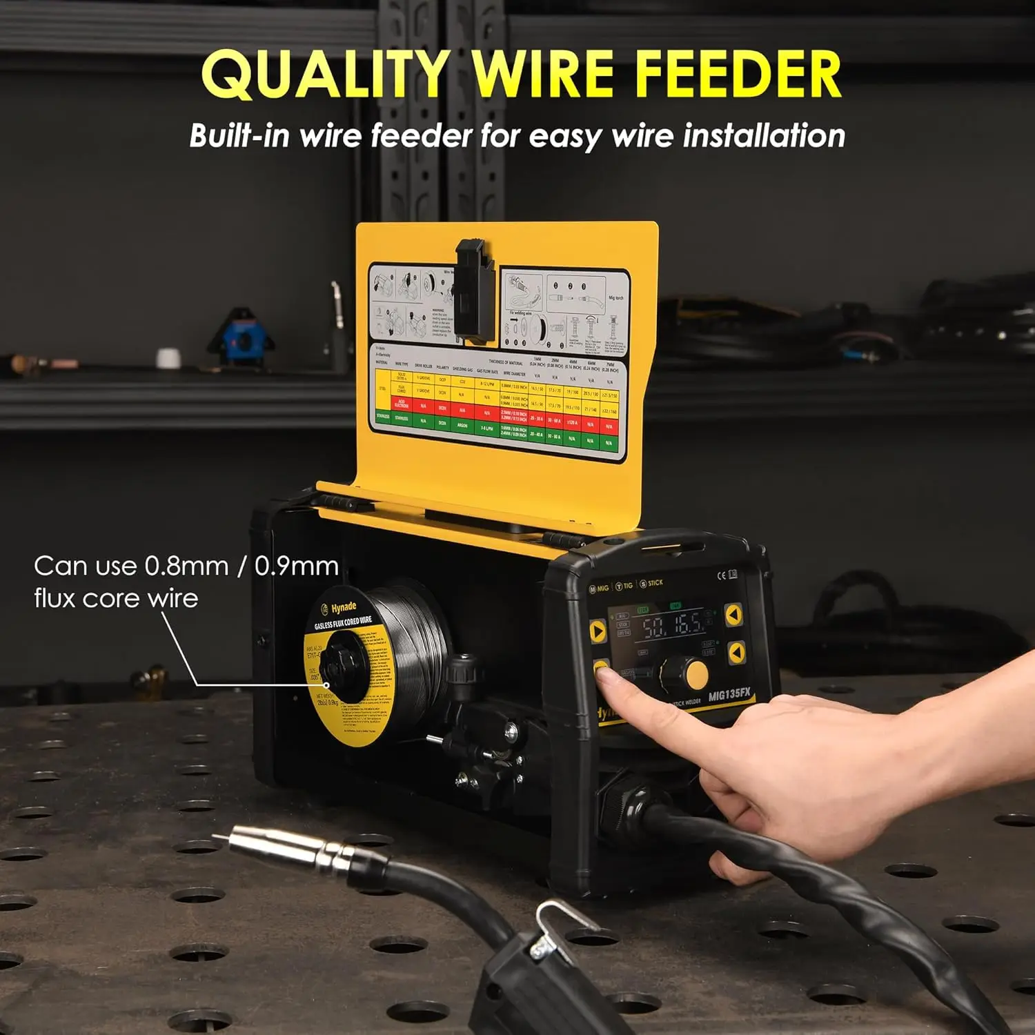 135A MIG Welder 110V Flux Core MIG Welde/Lift TIG/Stick 3 in 1 Gasless MIG Welding Machine 110v Portable Welder 4