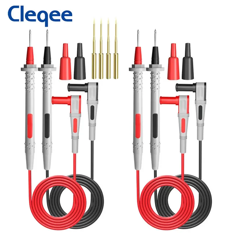 Двойной силиконовый штекер Cleqee P1505B, 4 мм, штекер типа банан, испытательный провод с острым тройным расстоянием 1,5 м, 1000 В/10 А