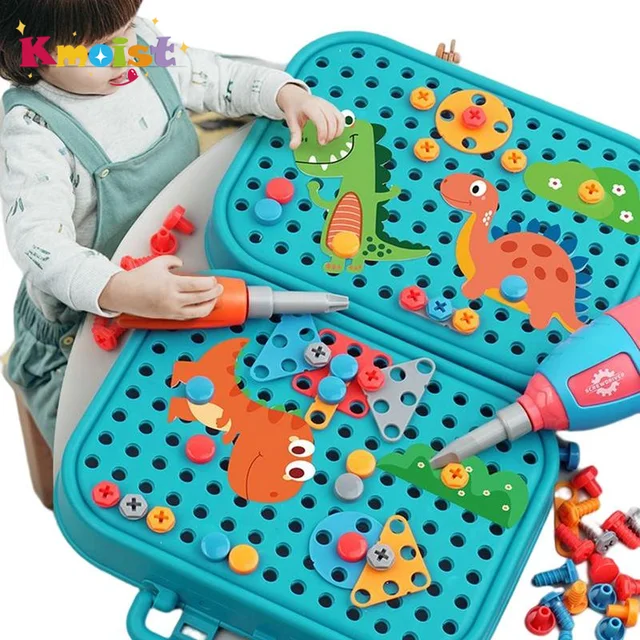 DIY Nut Hand Disassembly Assembly Puzzle Simulated Screwing Toolbox Early Educational Kids Toy Shape Insert Blocks Toys For Boys 1