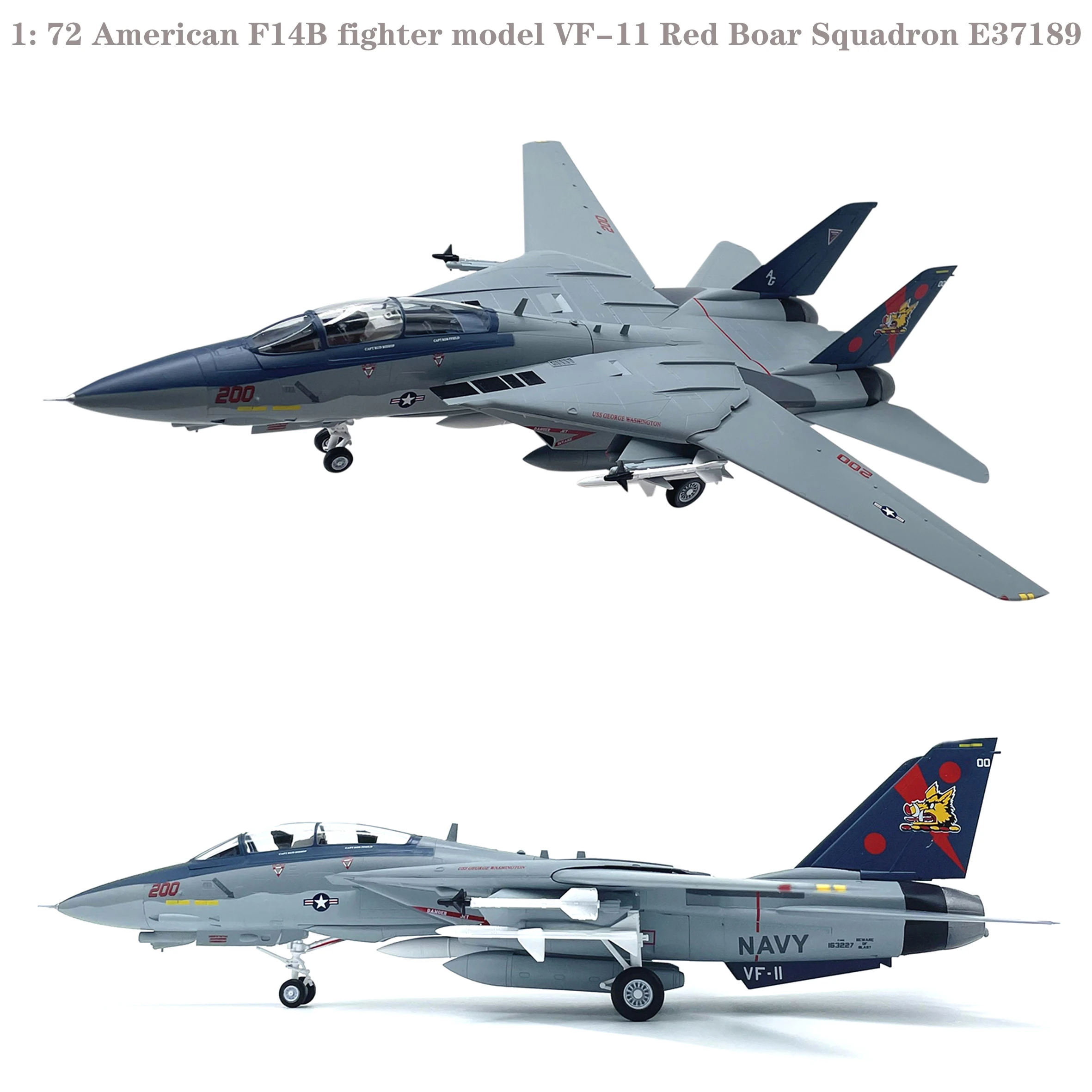 1: 72 American F14B fighter model VF-11 Red Boar Squadron E37189  Finished product collection model