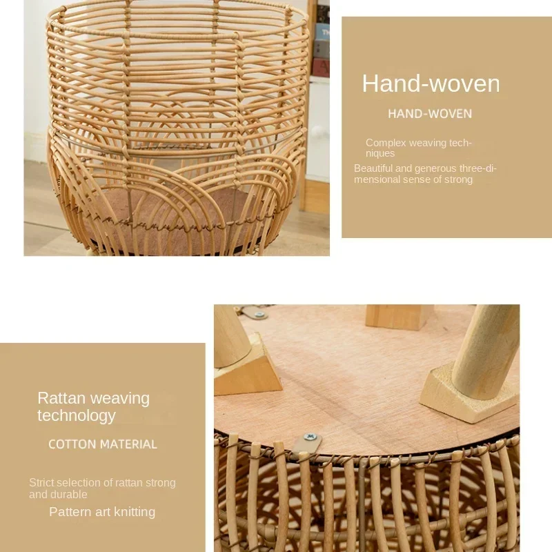 Imitation Rattan Flower Stand Nordic Weaving Shelves Indoor Practical Organizer Beautiful Flower Display Rack Plant