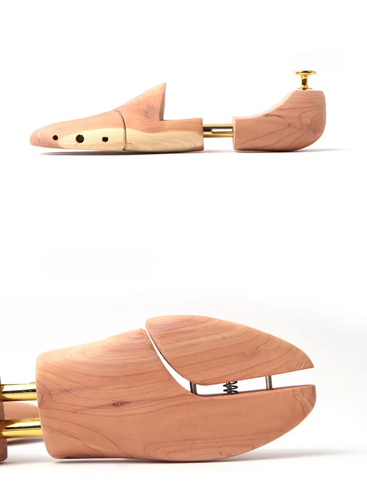FamtiYaa 2Pcs Adjustable Shoe Shaper Twin Tube Red Cedar Wood Shoe Tree For Man