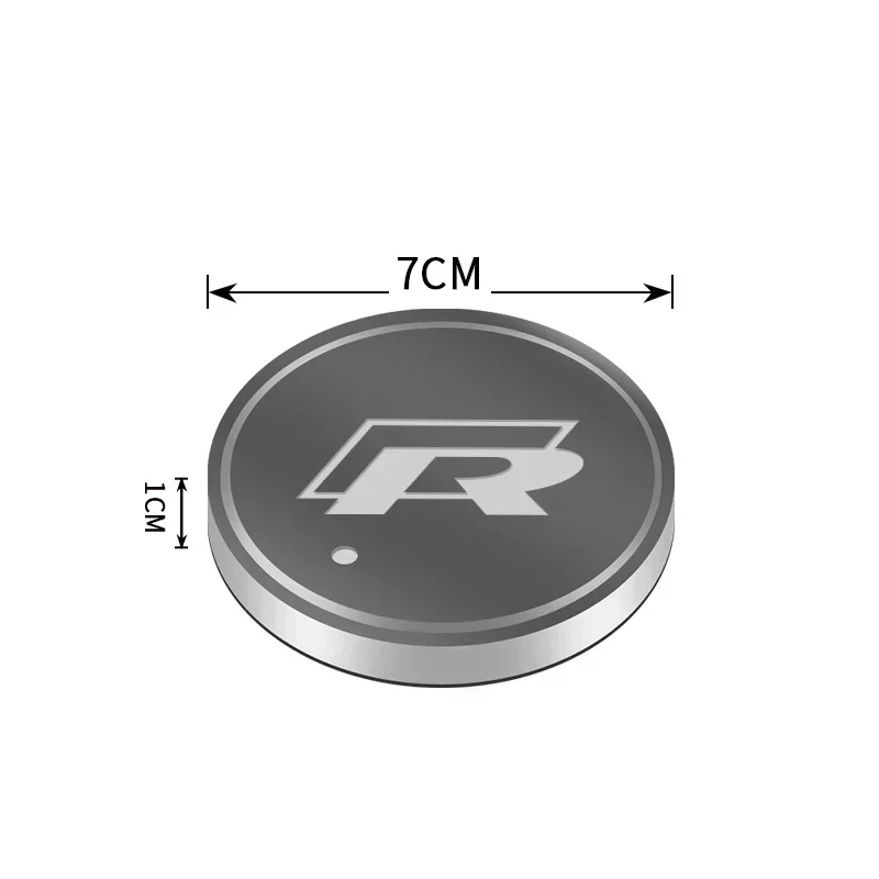 폭스바겐 VW R R라인 골프 폴로 파사트 제타 보라 세단 EOS CC 투아렉 티구안 샤란용 차량 야광 물컵 패드 1/2개