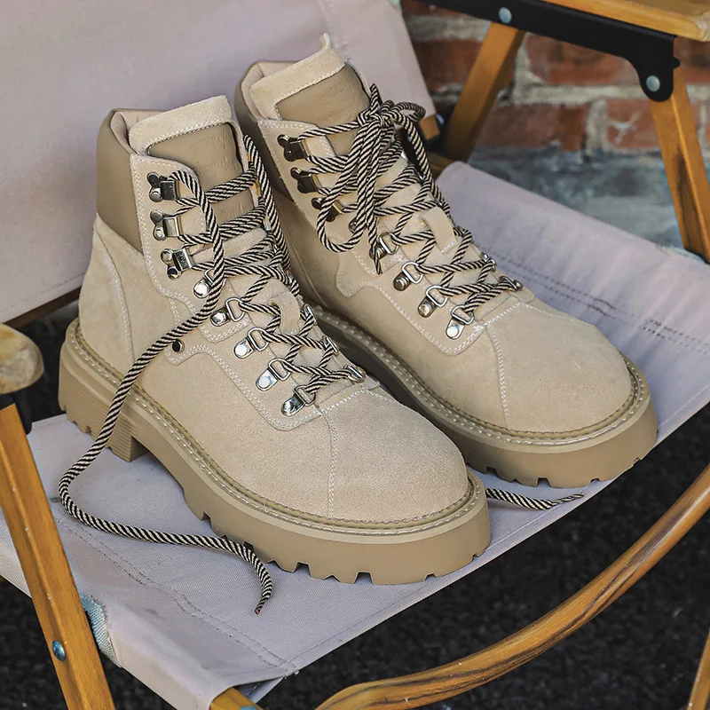 

Ботинки из воловьей кожи для мужчин и женщин, Повседневная Уличная обувь в британском стиле, легкие и удобные, Осень-зима