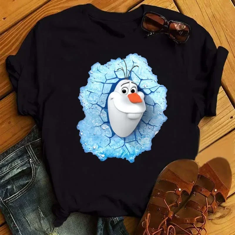 Fashion Design Frozen Elsa Princess Funny Cartoon Anna Princess Pattern T-shirts Harajuku Summer Streetwear Casual Short Sleeved 5