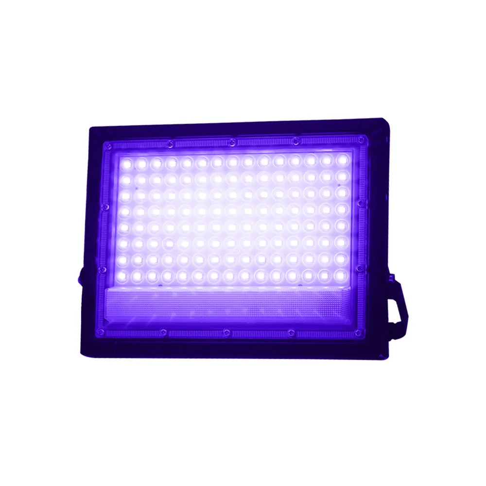 395nm LED UV 투광등 50W 100W 무대 블랙라이트 AC220V EU 플러그 포함 야외 방수 UV 형광 파티 무대 백라이트