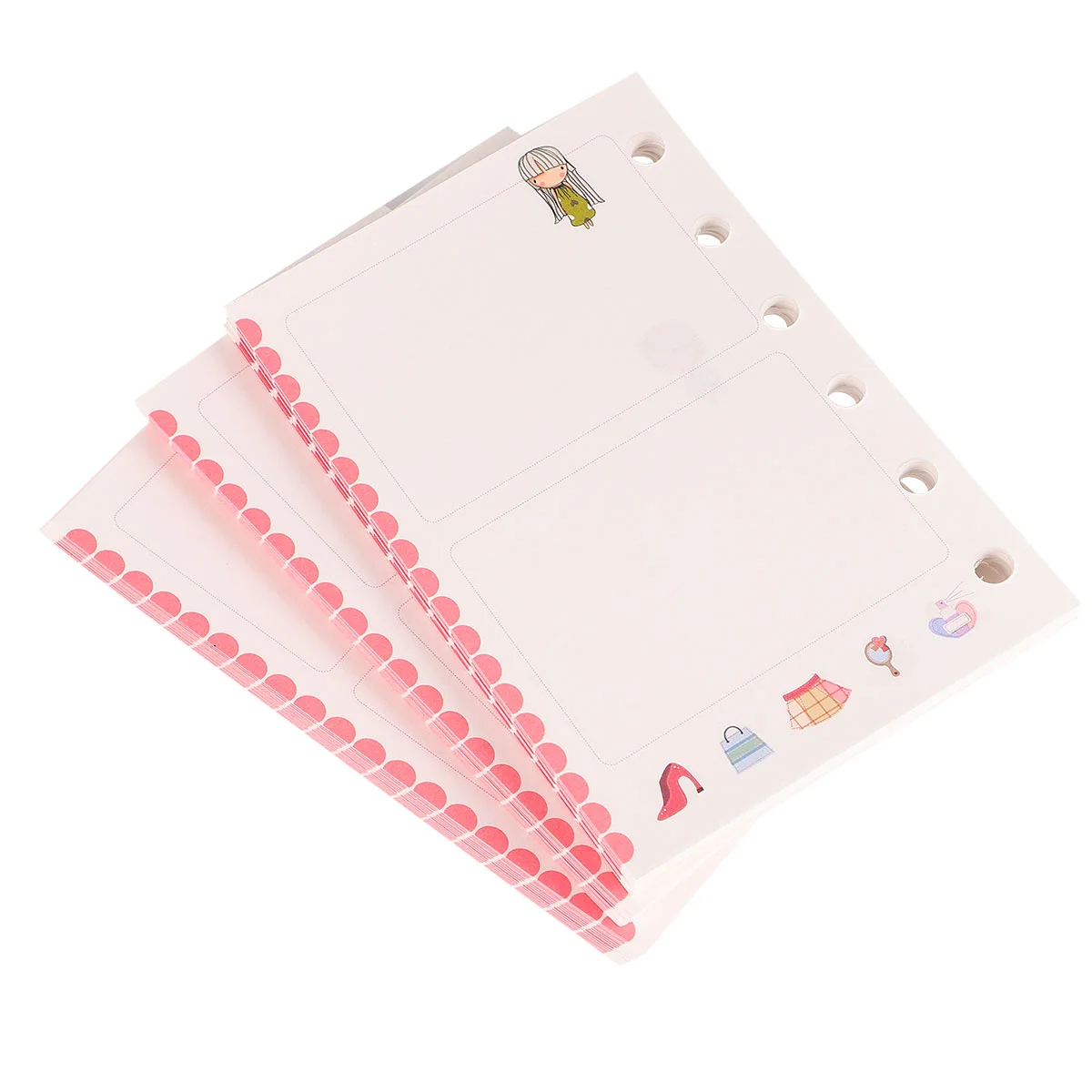 

3PCS Binder Refill Paper Loose Leaf Paper Colorful 6 Hole Notebook Refills Pages for School Store Office
