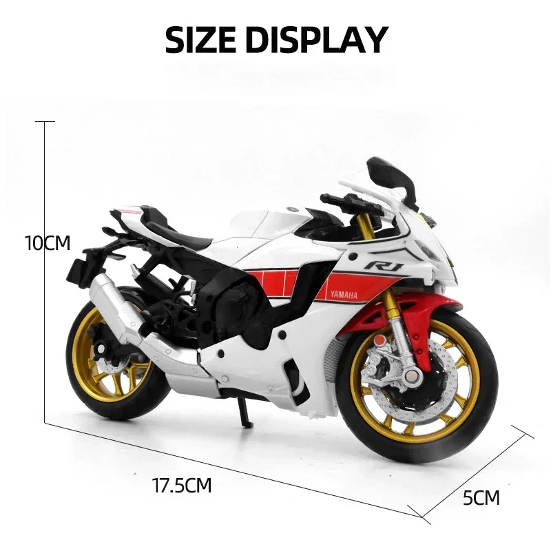 1:12 Yamaha YZF-R1M 60th Anniversary Racing Motorcycles Alloy