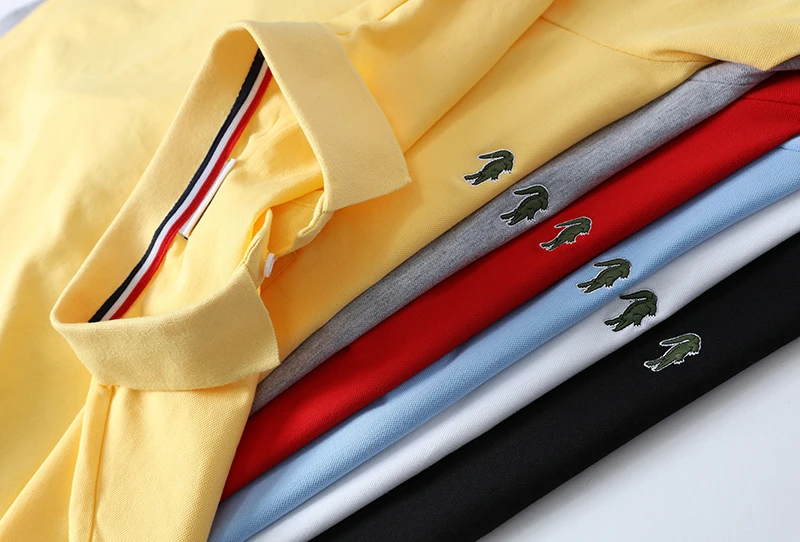 Description Picture 6 of item2024 summer new brand men's lapel shirt embroidered short sleeve casual business fashion slim men's Polo shirt