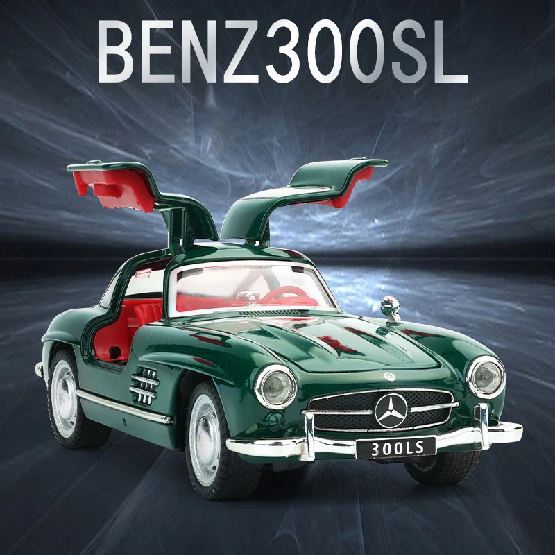 1:32 Mercedes-Benz 300SL Alloy Car Model Sound and Light Pull Back Children's Toy Collectibles Birthday gift 6