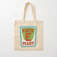 Kwik E Mart Simpsons Logo Cotton  Canvas Bag Printed Designer Grocery Shopper Casual Tote Fashion Unisex Reusable Fabric 1