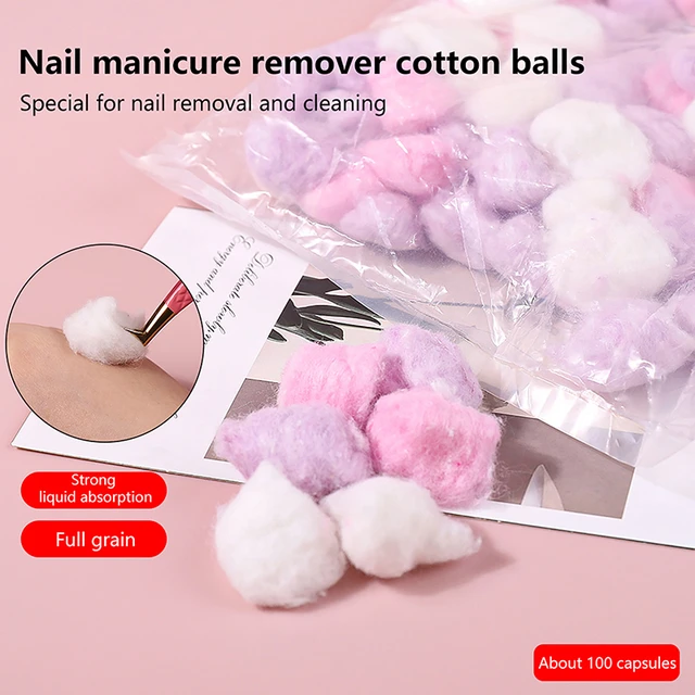 100pcs/pack Cotton Balls Nail Polish Remover Cleaning Tool Cleaner Nail Art  Manicure Tools - AliExpress