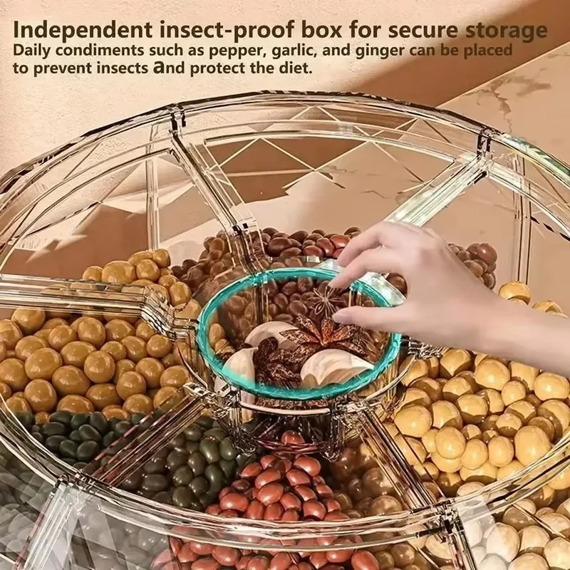 Rice Storage Box 360 Degree Rotating Dispenser Food-Grade PP Plastic with Sealed Lid Moisture-Proof Essentials for Dry Cereals
