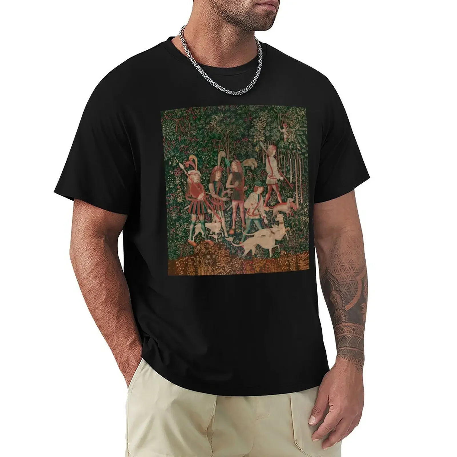 

Unicorn Hunt Medieval Art - Hunt Begins T-shirt graphics tops mens clothes
