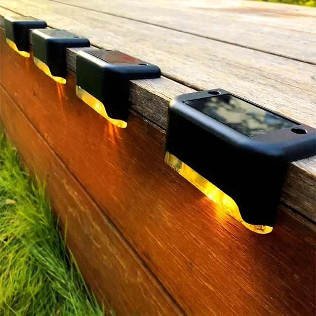 4Pack LED lampada solare per scale lampada impermeabile passaggio cortile Guardrail Step luce notturna per esterni bordi giardino terrazza 3