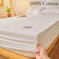 Fitted Bed Sheet Luxury Egyptian Pure Cotton Mattress Cover Bedspreads Elastic Bed Linens Soft Bedsheet (Pillowcase Can Order) 1