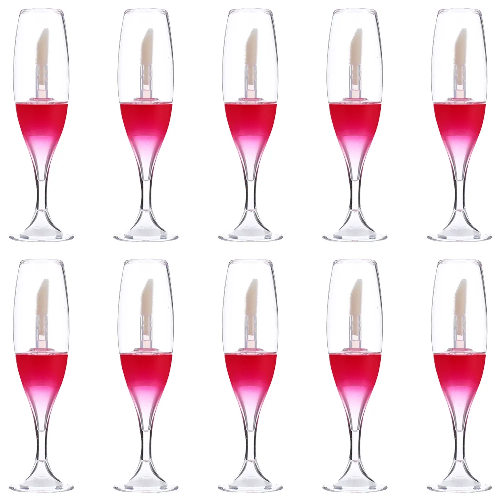 

10 Pcs Glasses Empty Tube of Lip Glaze Gloss Containers Bottles Lipstick DIY Red Small Tubes