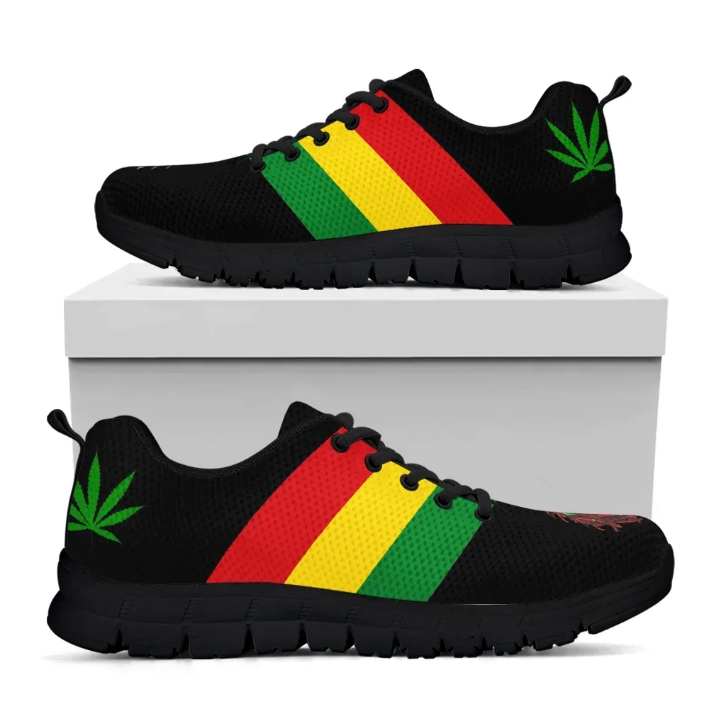 Jamaica Flag Print Female Flat Shoes Comfortable Sneakers For Women Lace Up Footwear Black Fashion Sneakers Zapatos