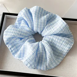 Elegant Blue Canvas Hair Scrunchies - Fashionable Women's Hair Accessories (B)