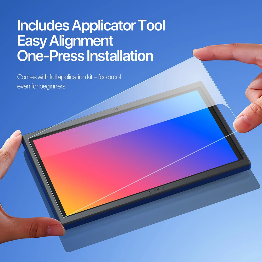 Game Screen Protective Film for Nintendo for Switch 2 with Alignment Frame Anti-Scratch Bubble Free 9H Hardness Game Accessories