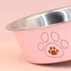 A pet stainless steel cat and dog bowl is non slip and easy to clean indoors 4