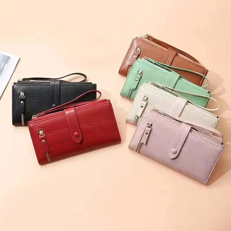 

Женский Длинный кошелек с отделением для карт, встроенный многофункциональный вместительный женский кошелек на молнии, Женский кошелек с несколькими отделениями для карт