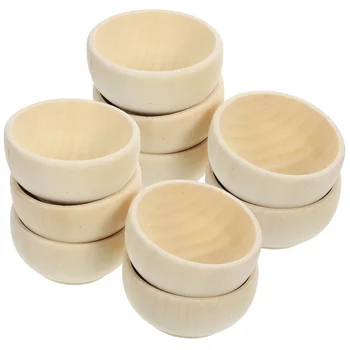 Natural Wooden Mini Craft Bowls 1