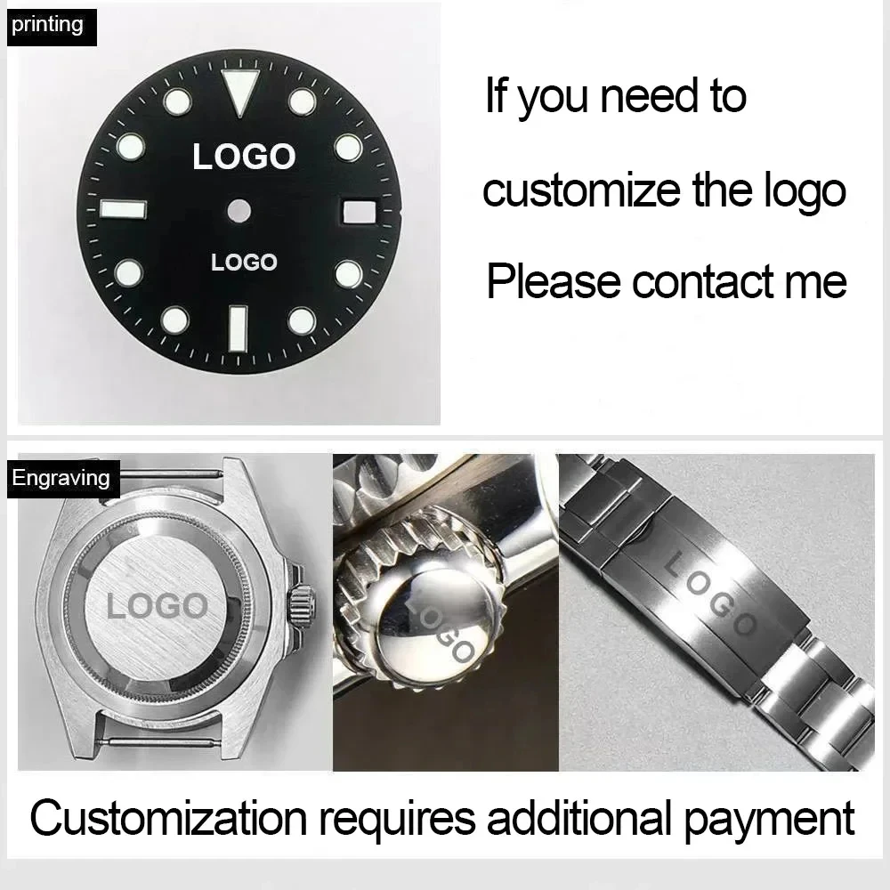 Watch Case Stainless Steel Waterproof Fit NH34 NH 35 NH36 NH70 Movement 40.5mm Sapphire Glass GMT