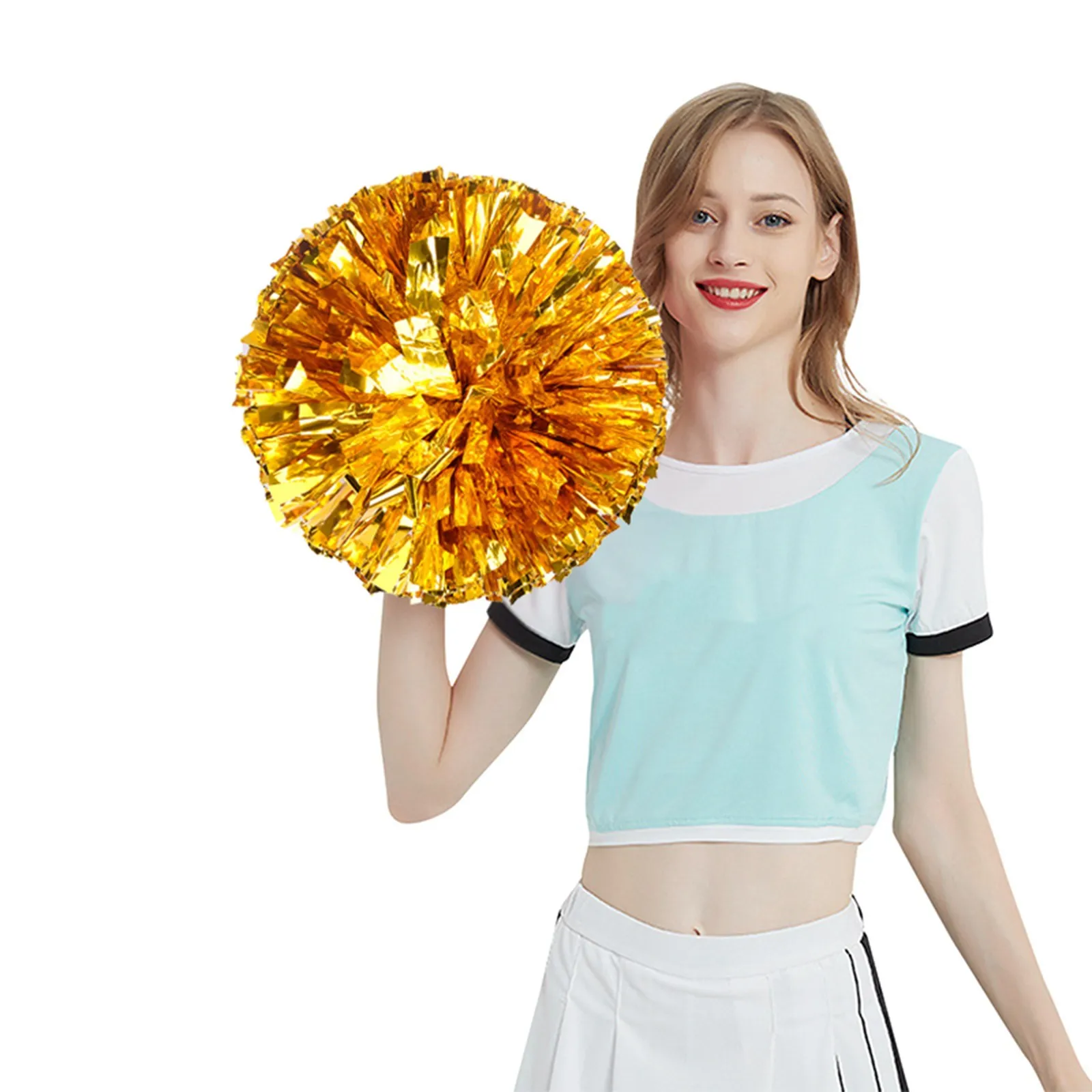 2pc Cheerleading Pompoms Solid Color Plus Thick Multicolor For Cheerleader Team Performance 30cm/11.8in Velvet Flower cheerleading pom poms