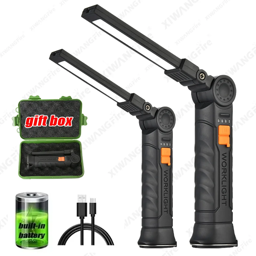 Multifunctional COB LED Flashlight Portable Magnetic Work Light Lantern USB Rechargeable Emergency Repair Camping Torch Lamp led flashlight
