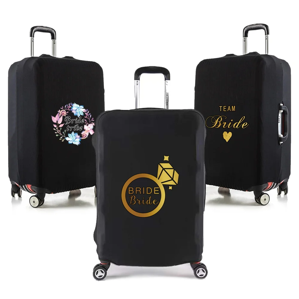 

Elasticity Travel Luggage Cover for 18-32 Inch Bride Print Traveling Essentials Accessories Trolley Protective Suitcase Case