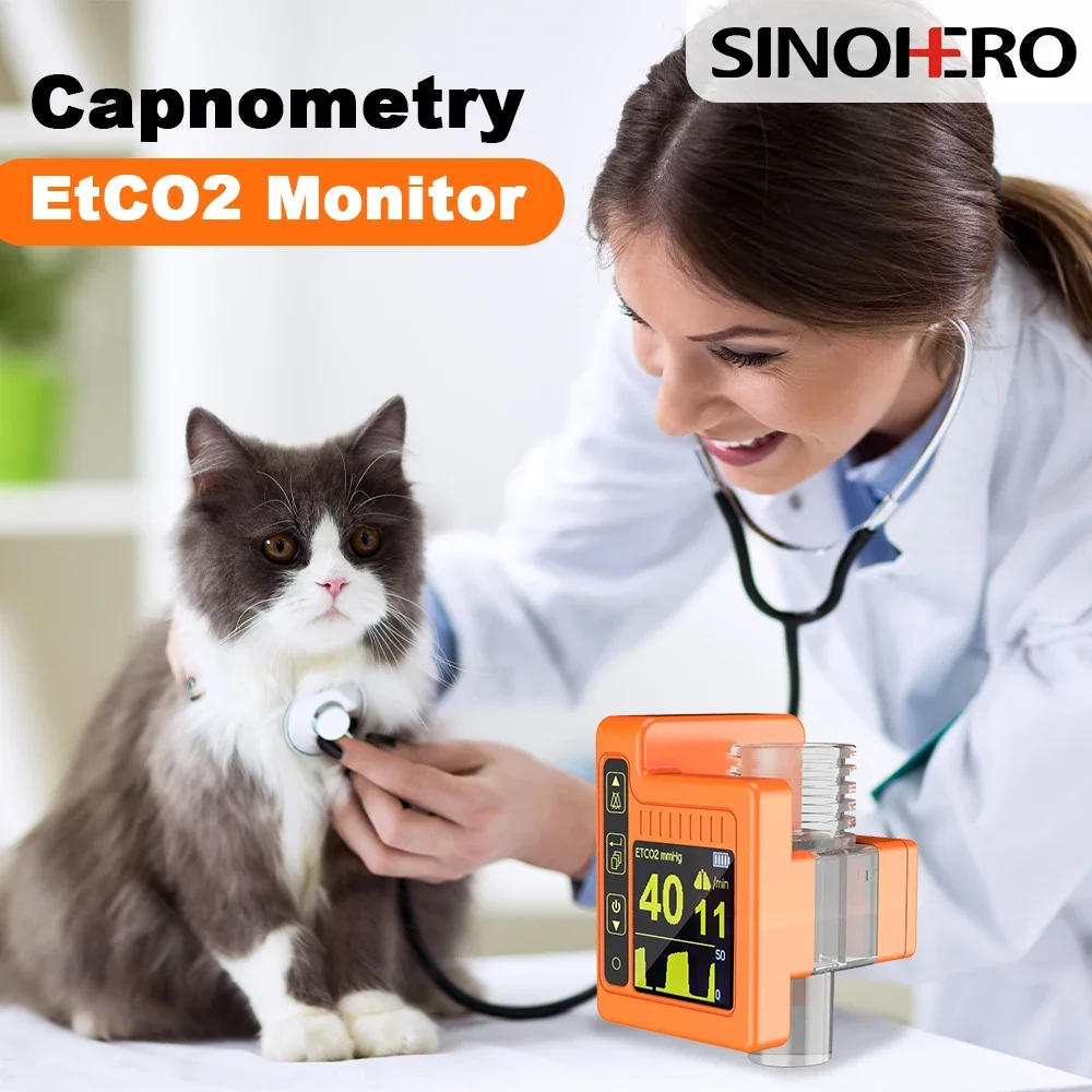 Veterinary Expiratory Carbon Dioxide Monitor Capnography ETCO2 Monitor Sensor Fo