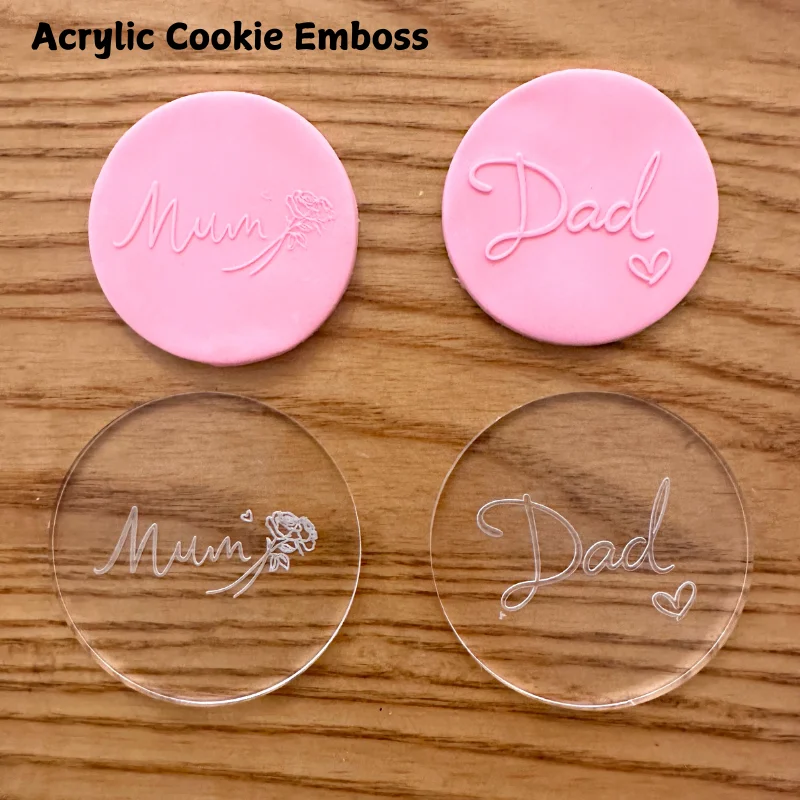 Floral Heart Acrylic Cookie Embosser and Fondant Stamp