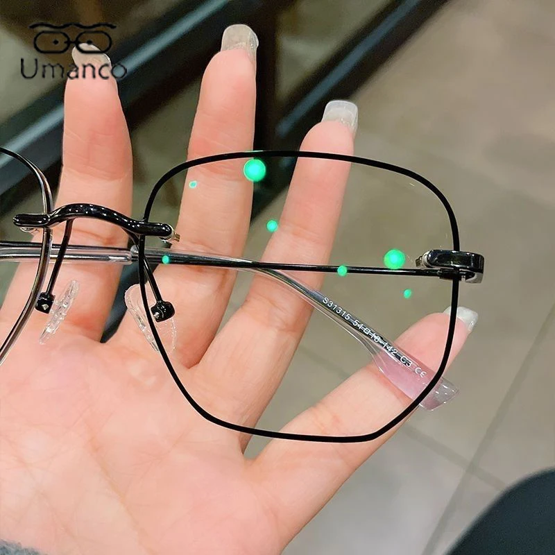 Umanco Oversized Black Metal Reading Glasses for Women Men Trendy Anti Blue Light Finished Presbyopia Glasses+1.0+1.5+2.0+2.5 5