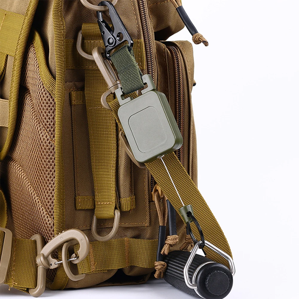 High Quality Steel Wire Keychain Holder Multi-purpose Tactical Backpack Hooks Retractable Badge Reels Outdoor Accessories