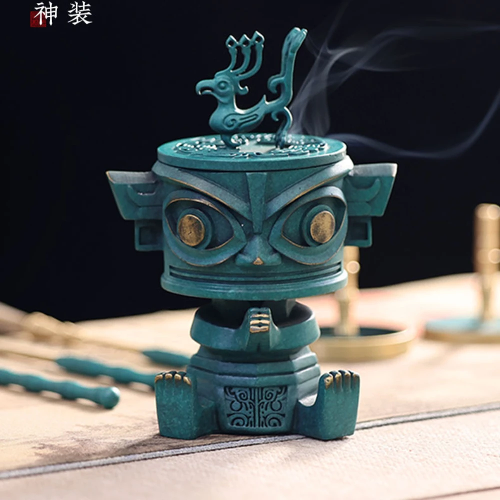 

Incense Burners Set Ornament Indoor Incense Sanxingdui Home Copper Aromatherapy Stove Incense Holder Incensario Decorations Home