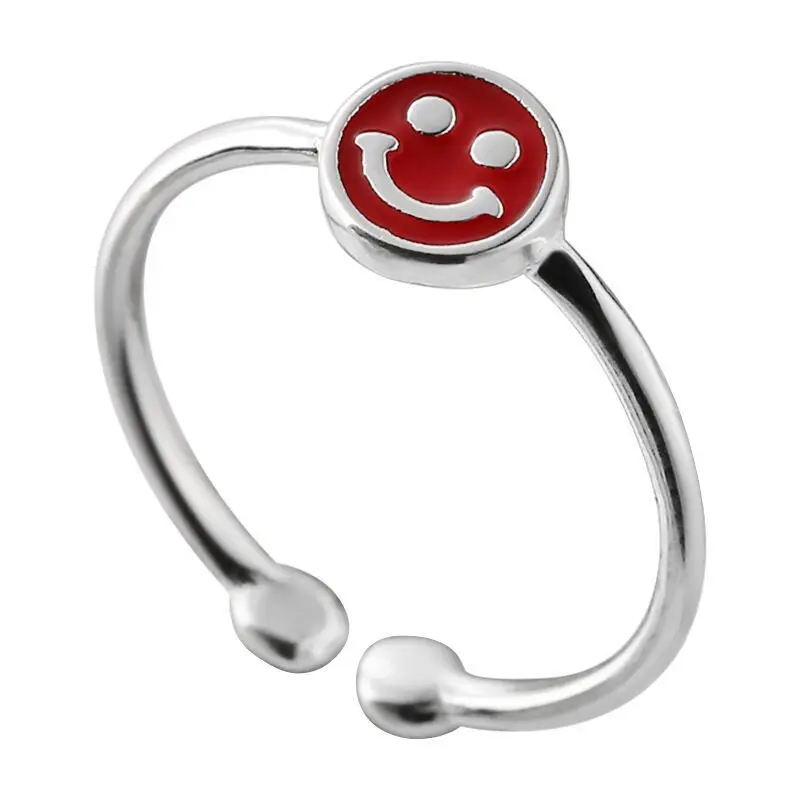 925 Sterling Silver Smile ​Adjustable Rings Wedding Engagement Jewelry For Women Wholesale   Dropshippin 5