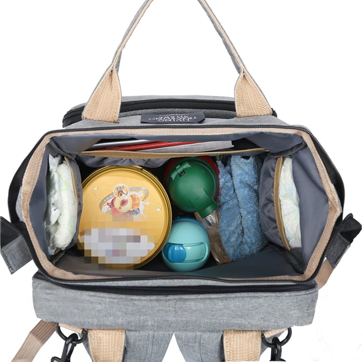 Folding mommy bag lightweight portable folding crib bed large-capacity baby backpack female mommy outting bag mummy bag 3