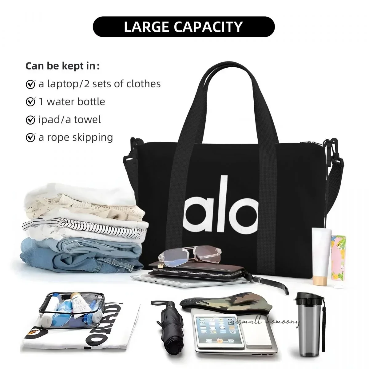 ALOS Travel Duffel Bag with Shoulder Strap Sports Gym Overnight Bag for Women Personalized Weekender Bags