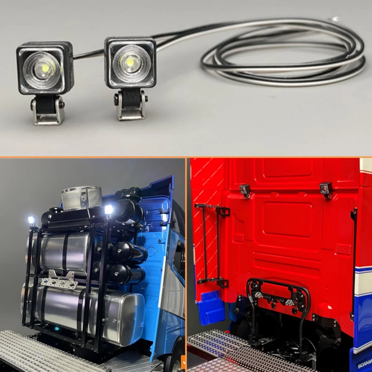 1-14-LED-Square-Spotlight-Equipment-Rack-Lighting-For-Tamiya1-14-Rc ...