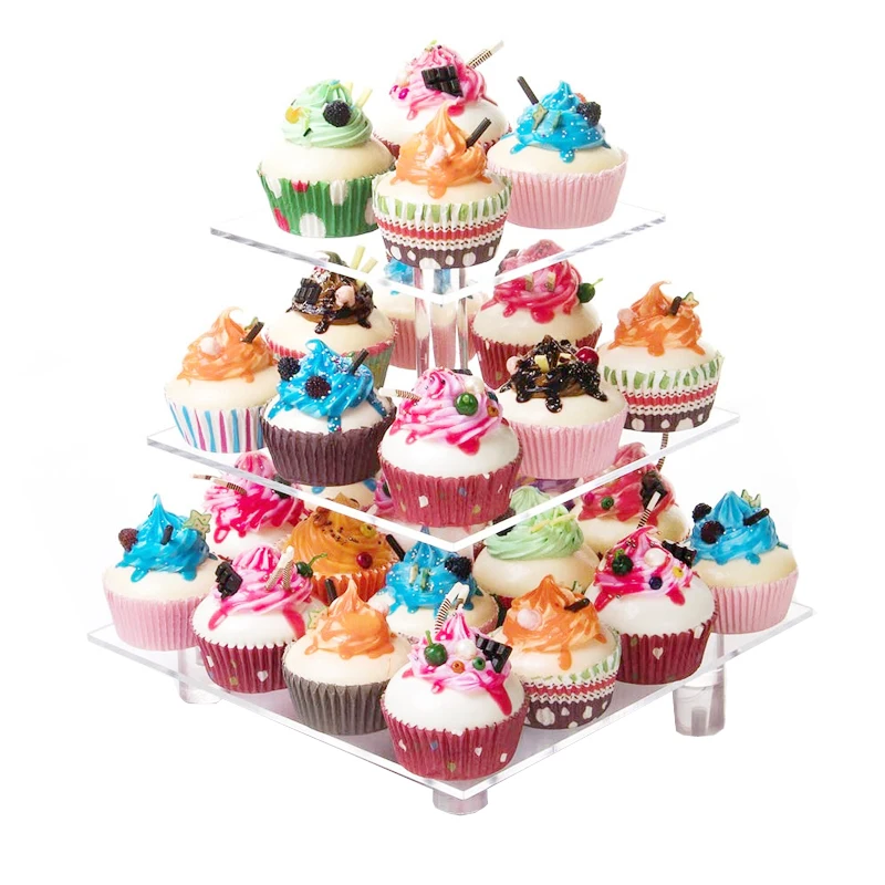 KICHOUSE Forma De Bolo Porta Cupcake Quadrado Porta-cupcakes Centros De  Mesa Bolo Alto Porta Bolo Antigo Carrinho De Bolo Bandeja De Maquiagem  Serviço De Pastelaria Fruta Plástico Torta