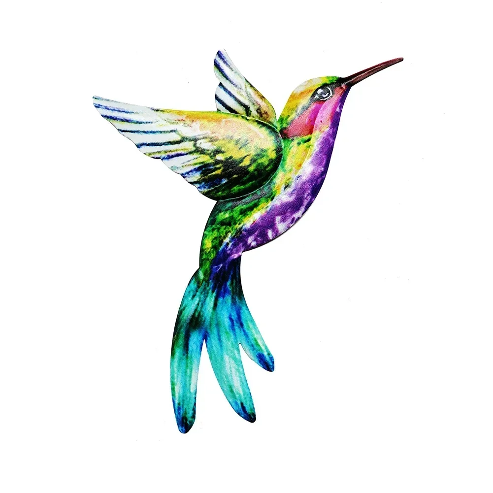 Metal Bird Wall Art Sculpture Outdoor Hanging Ornament Big Hummingbird Pendant For Garden Wall Home Decoration