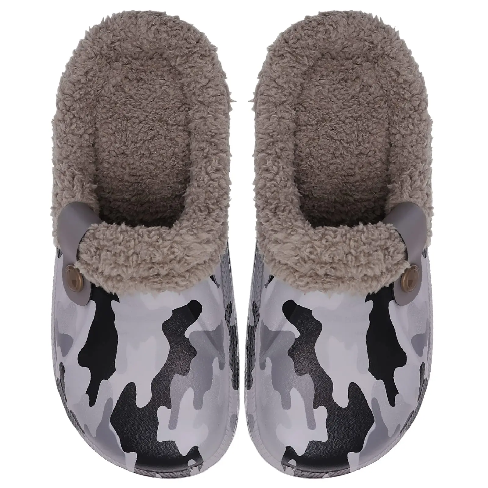 Comwarm Pelz Männer Clogs Hausschuhe Winter Outdoor Plüsch Gefüttert Hausschuhe Wasserdichte Pelz Garten Clogs Schuhe Warme Flauschige Hausschuhe – Detail 9
