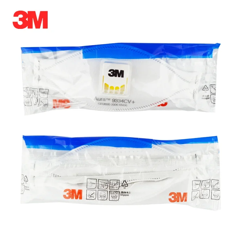 Masque 3M Aura 9334CV FFP2 Lot de 1 ou 3 - Protection Anti-Poussière