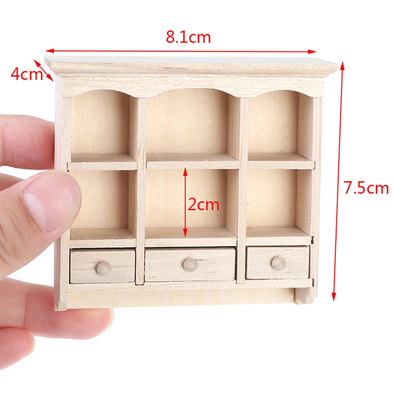 1Pcs 1/12 Miniature Closet Hanging Cabinet Shelf Model Dollhouse Furniture Decor DIY Toys 5