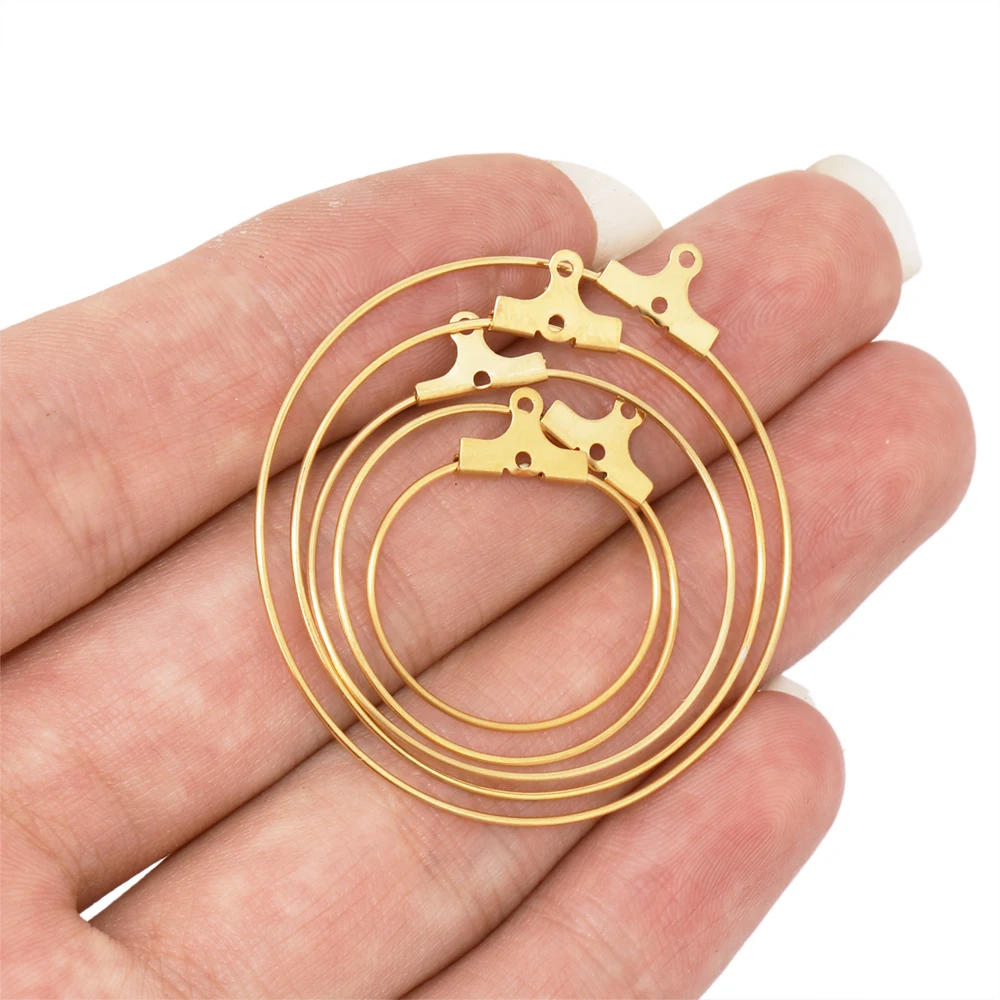 20Pcs Edelstahl 20/25/30/35/40/45mm Hoop Ohrringe Großen Kreis ohr Draht Ohrring Haken Anschluss DIY Ohrringe Schmuck Machen – Detail 9