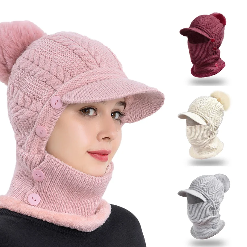 1PcFashionWinterWarmKnittedHatThickenedEarProtectionHatsWomen