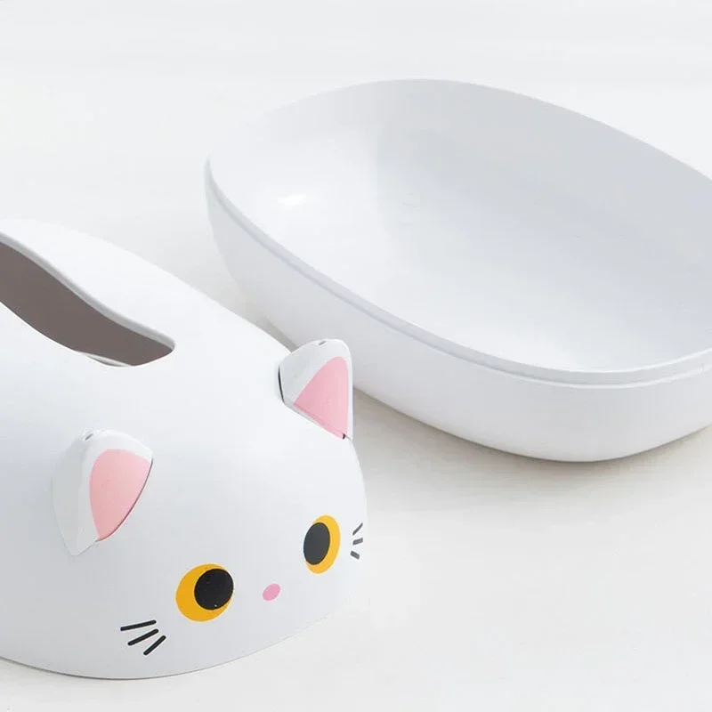 Cartoon Cat Tissue Box Home Living Room Napkin Storage Box Multifu Kitchen Paper Container Living Room Desktop Decor Storage