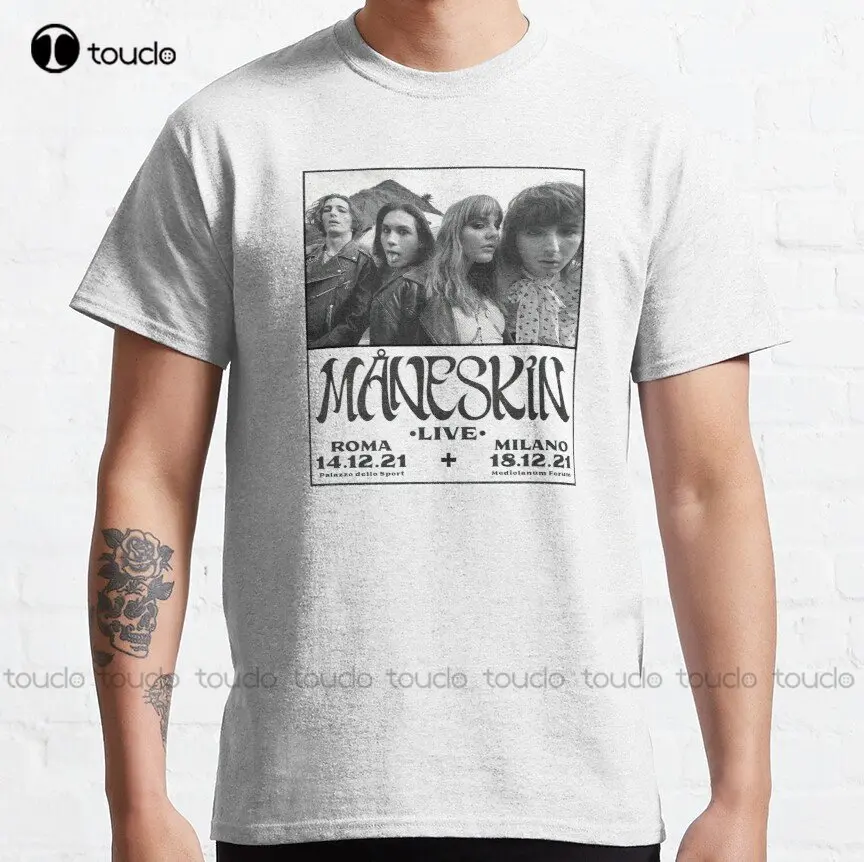 Maneskin Zitti E Buoni Live Tour Classic T-Shirt Black T Shirts Fashion Design Casual Tee Shirts Tops Hipster Clothes Xs-5Xl New