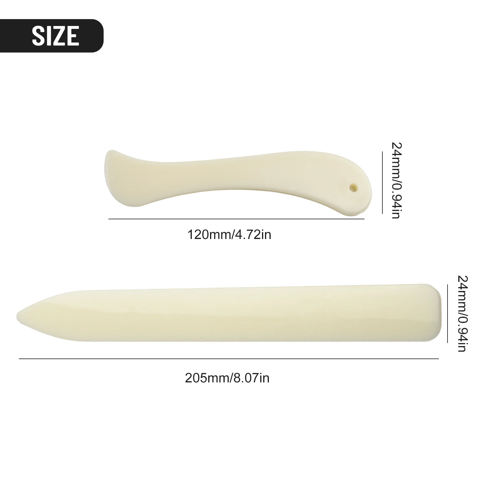 Bone Folder Craft Tools Pastic Open Leather Folding Creasing Paper Dull Edged Handtool DIY/folding Cardboard Marking 2pcs